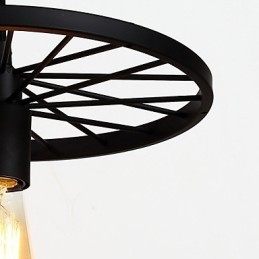 Luminárias pendentes retrô estilo loft, lustre de ferro forjado estilo industrial, roda americana