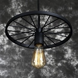 Luminárias pendentes retrô estilo loft, lustre de ferro forjado estilo industrial, roda americana