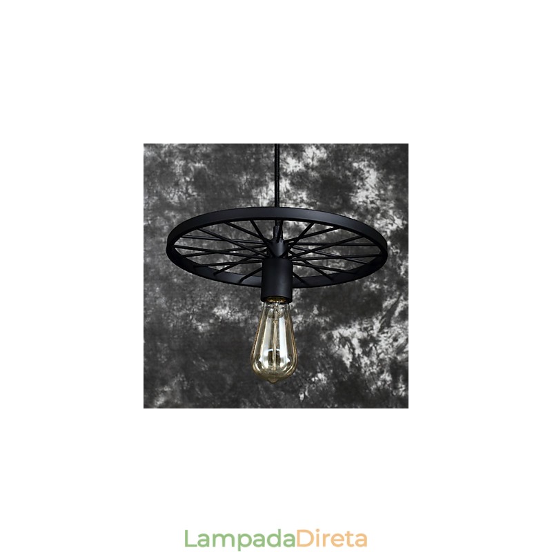 Luminárias pendentes retrô estilo loft, lustre de ferro forjado estilo industrial, roda americana