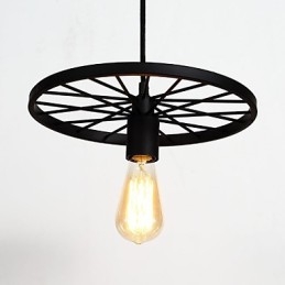 Luminárias pendentes retrô estilo loft, lustre de ferro forjado estilo industrial, roda americana