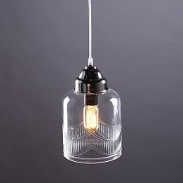 Moderno Contemporâneo Tradicional Clássico Vintage Lanterna Country Níquel Vidro Pingente Luz Jantar
