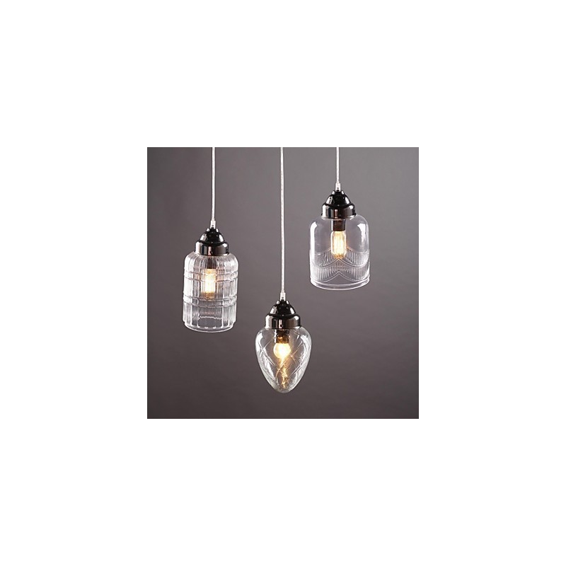 Moderno Contemporâneo Tradicional Clássico Vintage Lanterna Country Níquel Vidro Pingente Luz Jantar