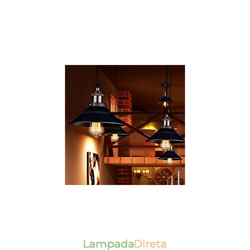 Luzes Pendentes Tradicionais Clássicas Vintage Retro Metal