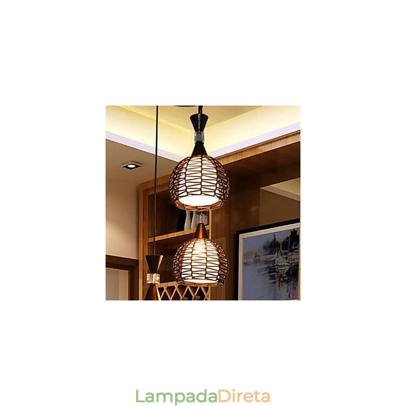 Lâmpada de luz suspensa contratada clássica de tecelagem de arte rural Cany