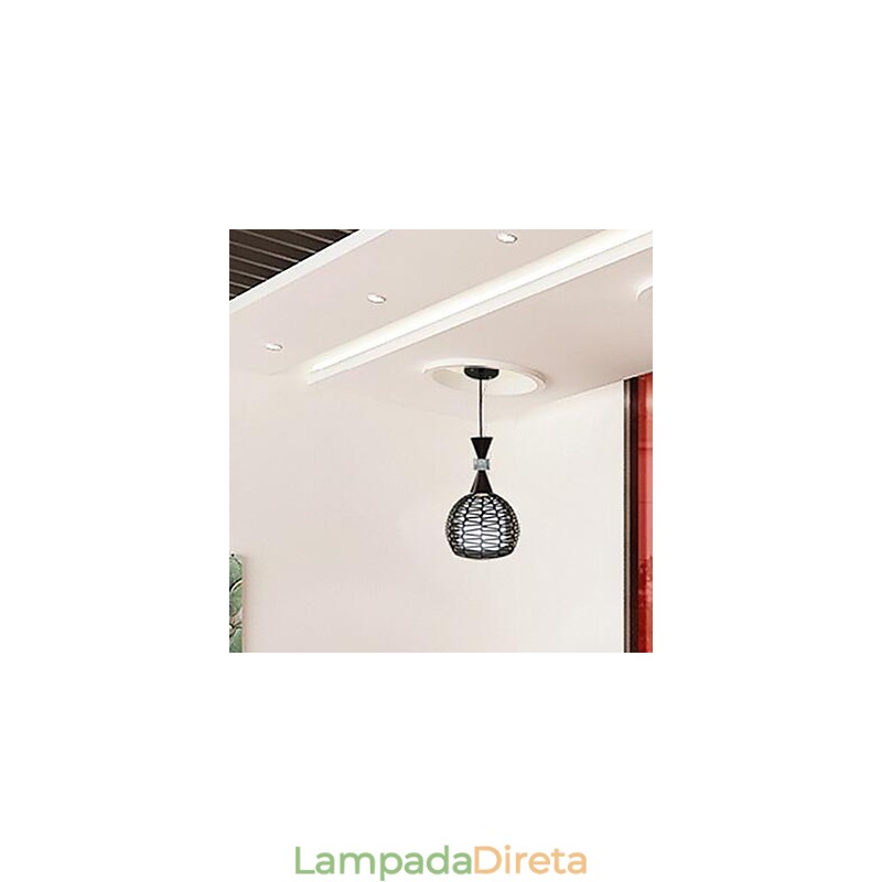 Lâmpada de luz suspensa contratada clássica de tecelagem de arte rural Cany