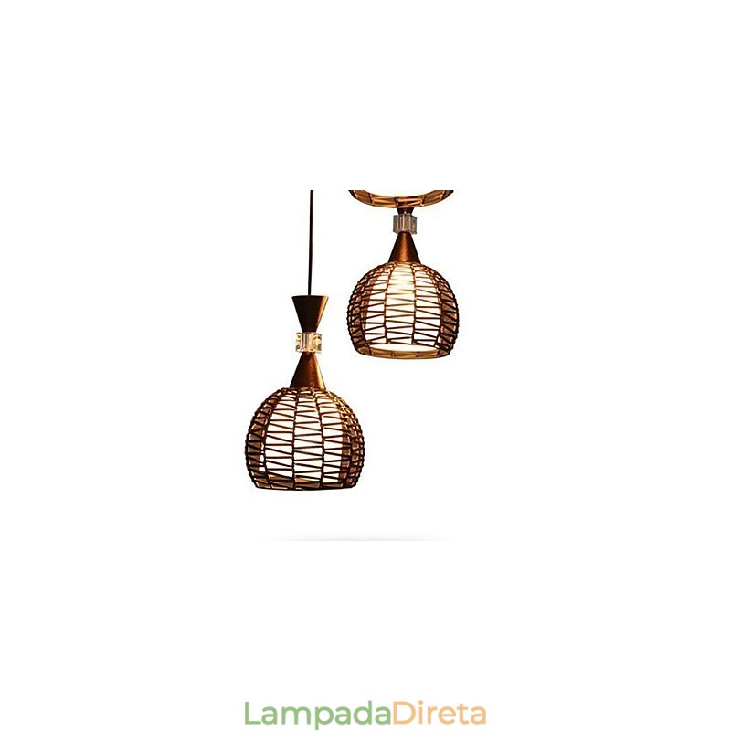 Lâmpada de luz suspensa contratada clássica de tecelagem de arte rural Cany