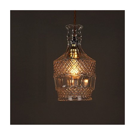 Lustre de vidro artístico esculpido criativo com garrafa romântica, luz pendente Lustre de vidro artístico esculpido criativo com garrafa romântica, luz pendente
