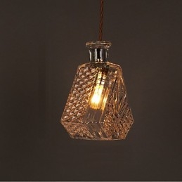 Lustre de vidro artístico esculpido criativo com garrafa romântica, luz pendente