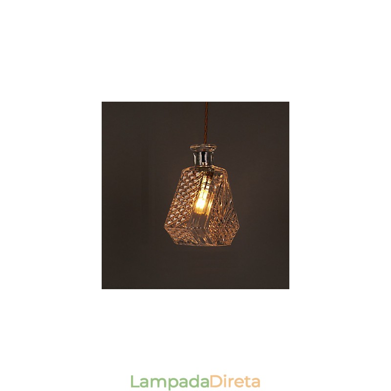 Lustre de vidro artístico esculpido criativo com garrafa romântica, luz pendente