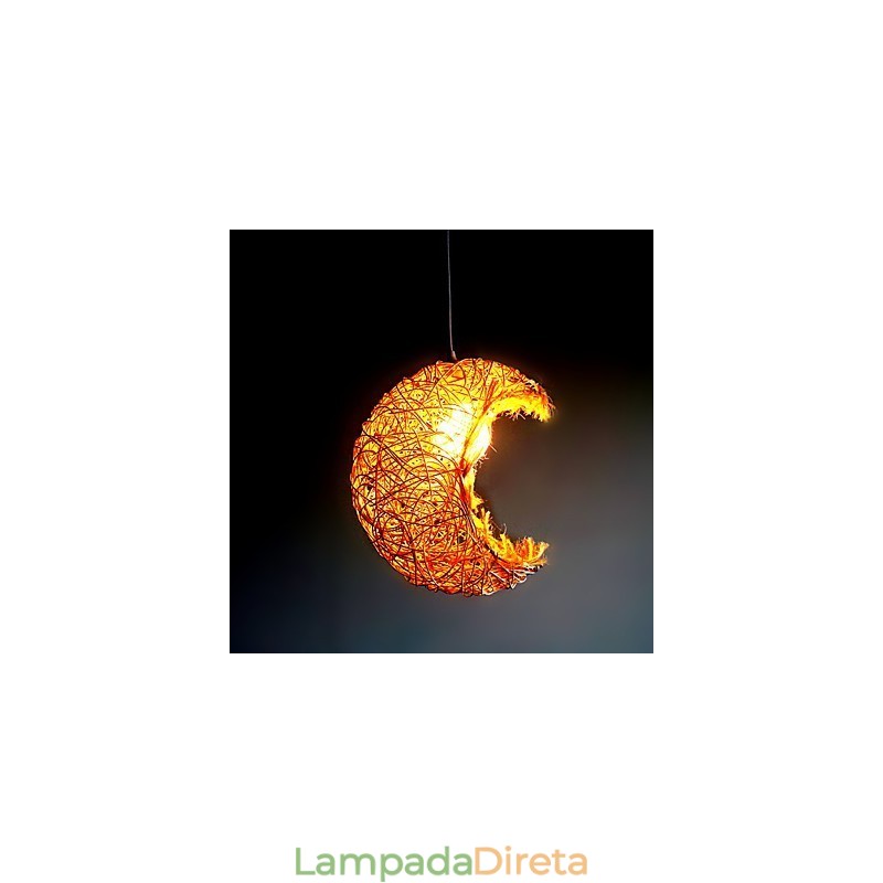 Lâmpada de teto suspensa de cabeça única moderna Rural Cany Art Woven Rattan