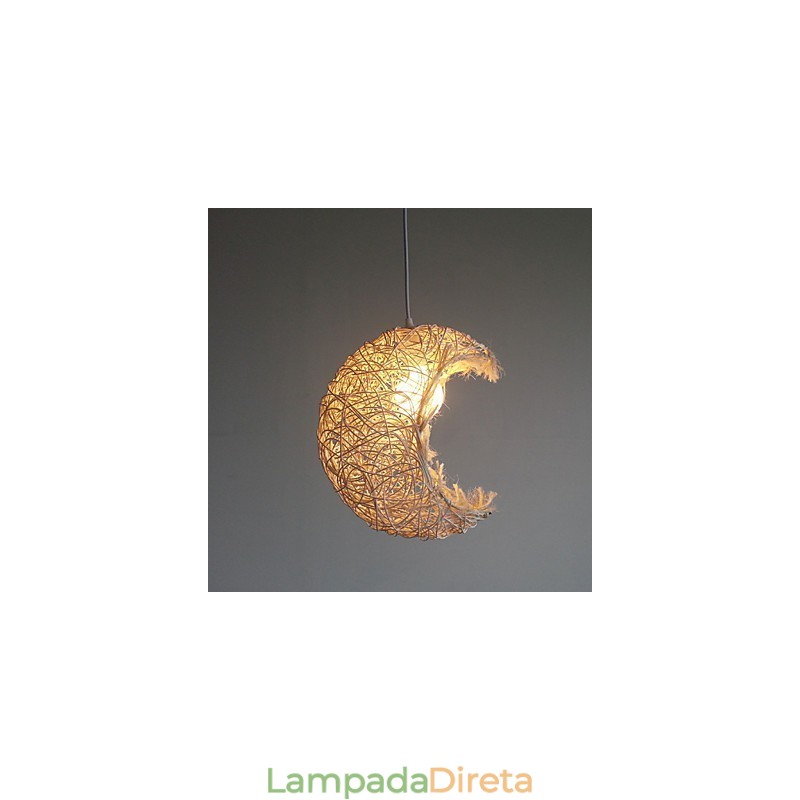 Lâmpada de teto suspensa de cabeça única moderna Rural Cany Art Woven Rattan