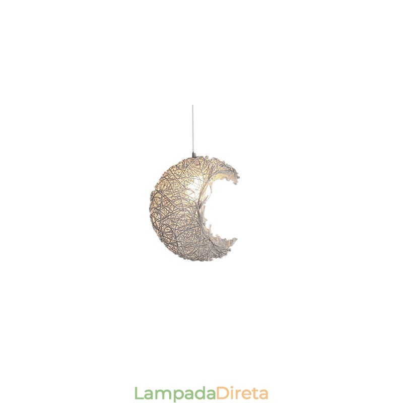Lâmpada de teto suspensa de cabeça única moderna Rural Cany Art Woven Rattan