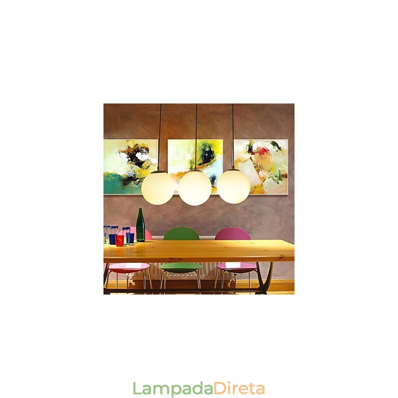 Lustre de bola de vidro, luz esférica, simples, cabeça única, lâmpada de iluminação