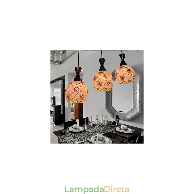 Cilíndrico Vidro Reto Cabeça Única Tambor Tambor Simples Droplight Lâmpada Iluminação