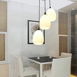 Lustre de vidro criativo contemporâneo e contraído em L com bola de vidro para refeições