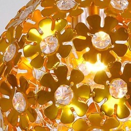 Lustre moderno e contemporâneo de cristal estilo mini metal dourado
