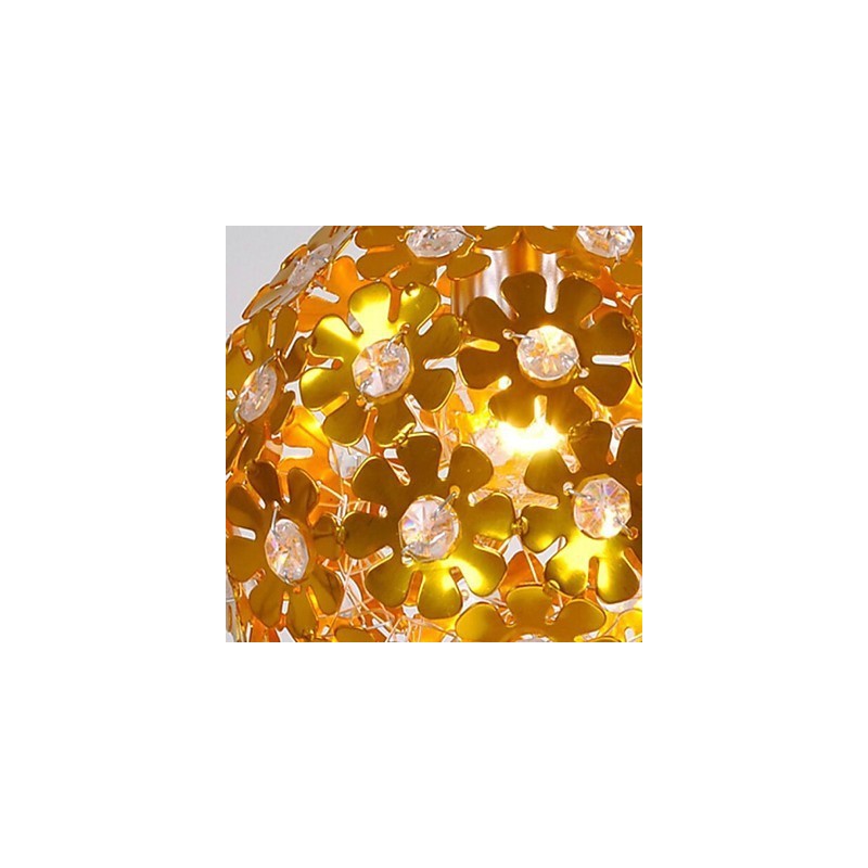 Lustre moderno e contemporâneo de cristal estilo mini metal dourado