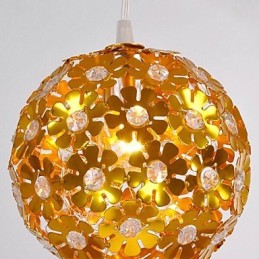 Lustre moderno e contemporâneo de cristal estilo mini metal dourado