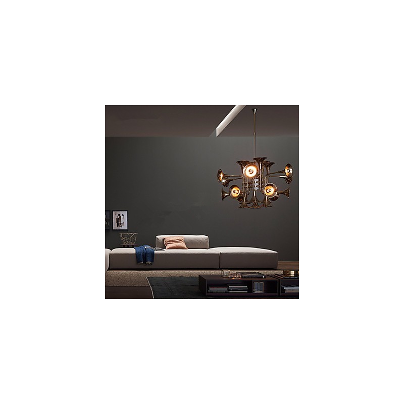 Lustre de metal galvanizado estilo country mini