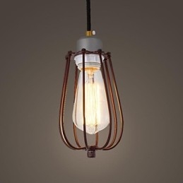 Luminária pendente de metal com pintura estilo vintage mini