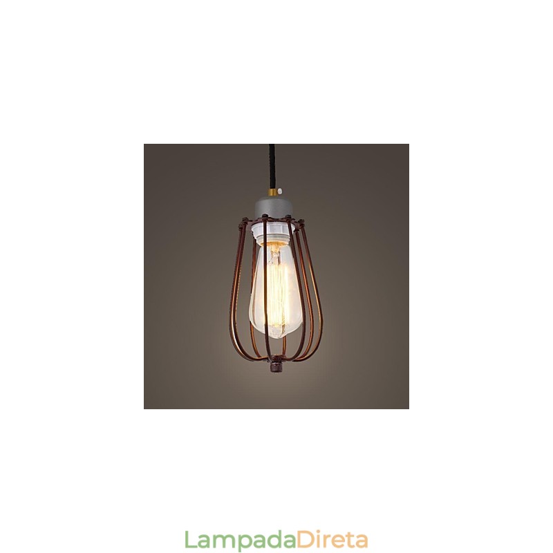Luminária pendente de metal com pintura estilo vintage mini