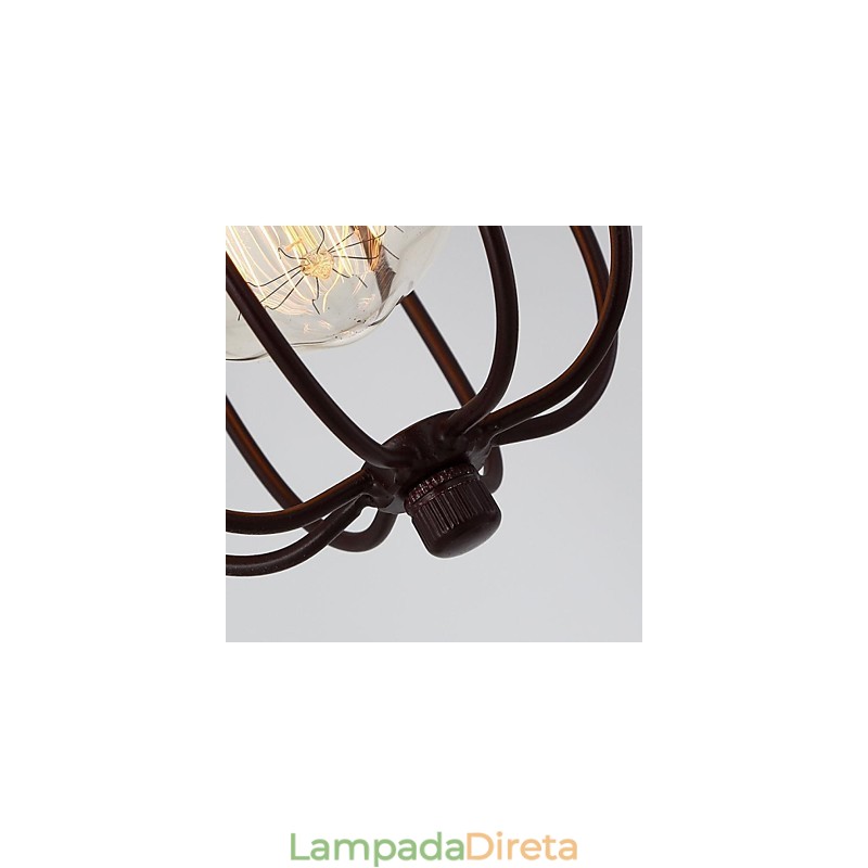 Luminária pendente de metal com pintura estilo vintage mini