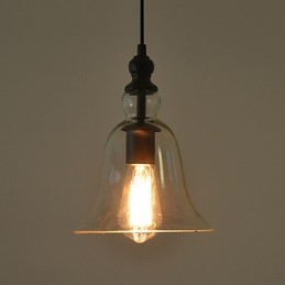 Lustre de vidro retrô industrial vintage, criativo, minimalista, abajur de cabeceira, cor transparente
