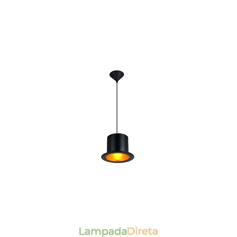 Luminária pendente de metal com pintura retrô para garagem