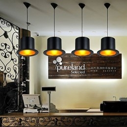 Luminária pendente de metal com pintura retrô para garagem