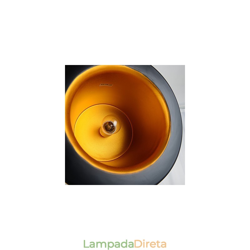 Luminária pendente de metal com pintura retrô para garagem