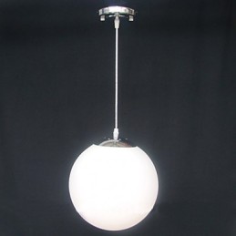Lustre decorativo de bola de vidro branco contraído