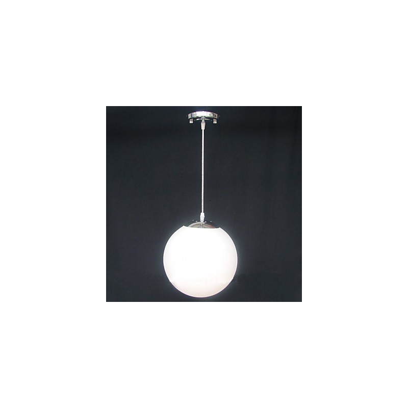Lustre decorativo de bola de vidro branco contraído