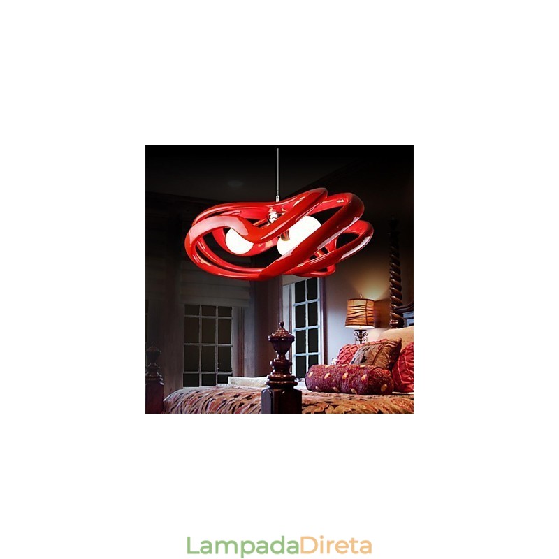 Luminária pendente de resina com pintura contemporânea moderna