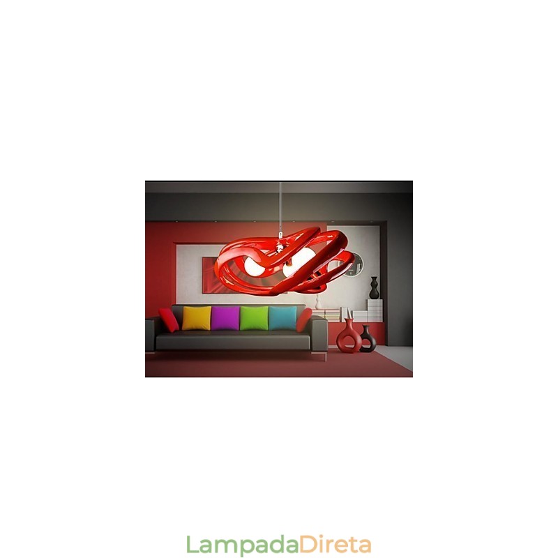Luminária pendente de resina com pintura contemporânea moderna