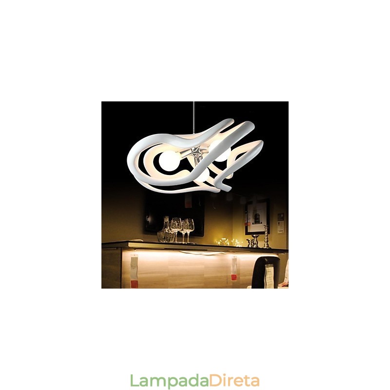 Luminária pendente de resina com pintura contemporânea moderna