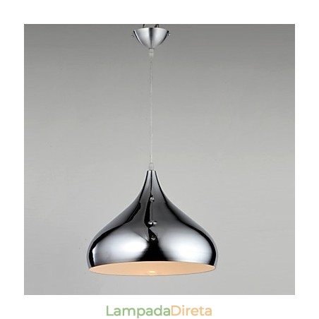 Luminária pendente moderna e contemporânea em metal cromado estilo mini Luminária pendente moderna e contemporânea em metal cromado estilo mini