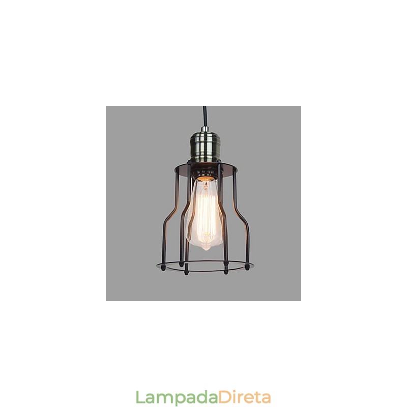 Luminária pendente estilo vintage clássico tradicional mini com pintura