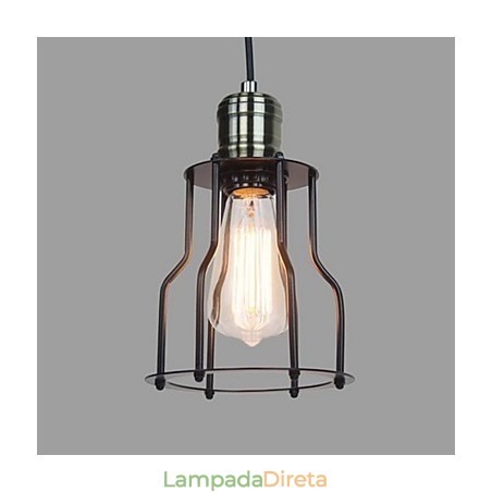 Luminária pendente estilo vintage clássico tradicional mini com pintura Luminária pendente estilo vintage clássico tradicional mini com pintura