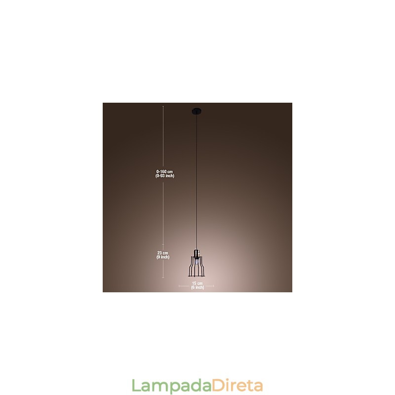 Luminária pendente estilo vintage clássico tradicional mini com pintura