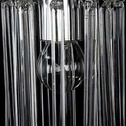 Luminária pendente moderna contemporânea de cristal cromado em metal