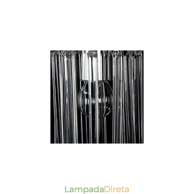 Luminária pendente moderna contemporânea de cristal cromado em metal