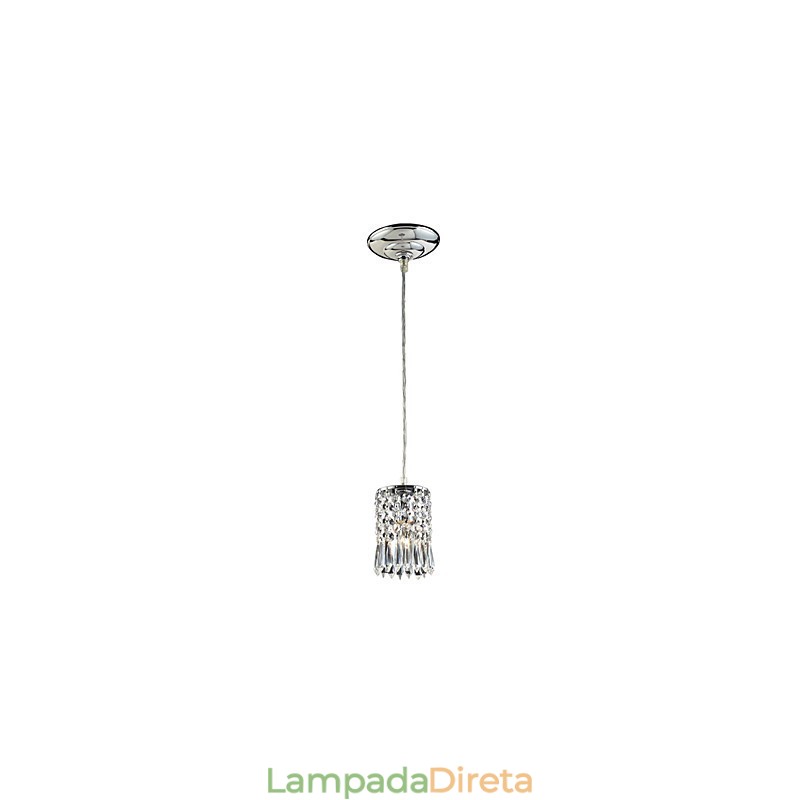 Luminária pendente moderna contemporânea em cristal estilo mini galvanizada