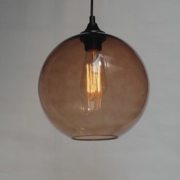Luminária pendente moderna de vidro com design redondo de bolhas marrons