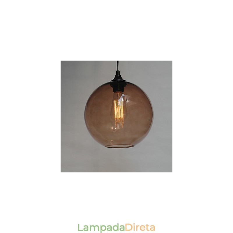 Luminária pendente moderna de vidro com design redondo de bolhas marrons
