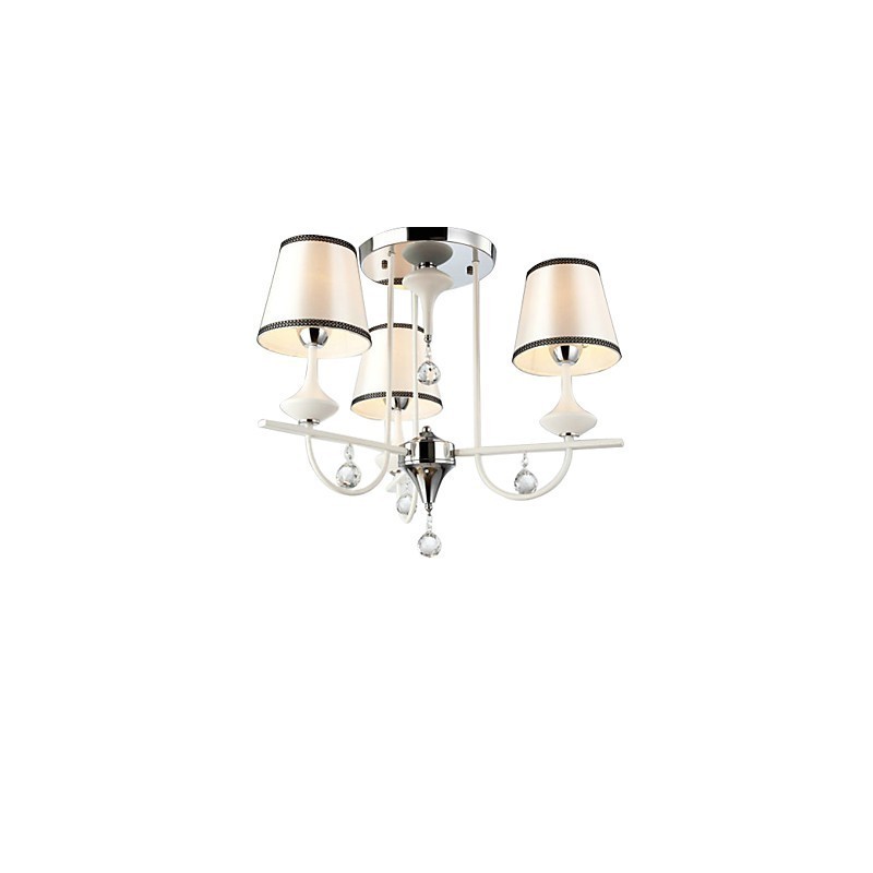Lustre moderno contemporâneo de cristal cromado em metal