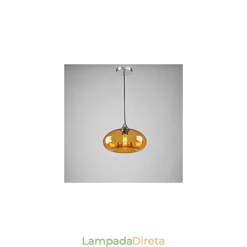 Característica moderna 1 pingente de luz com sombra transparente