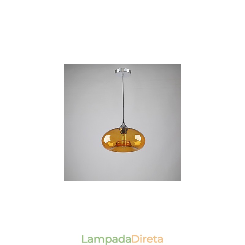 Característica moderna 1 pingente de luz com sombra transparente