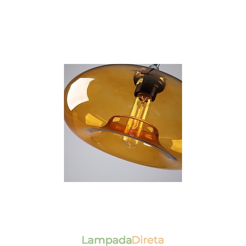 Característica moderna 1 pingente de luz com sombra transparente