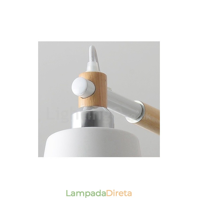 Lustre moderno contemporâneo de madeira com 6 luzes