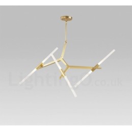 Lustre moderno contemporâneo de 6 luzes e 2 níveis (preto dourado)